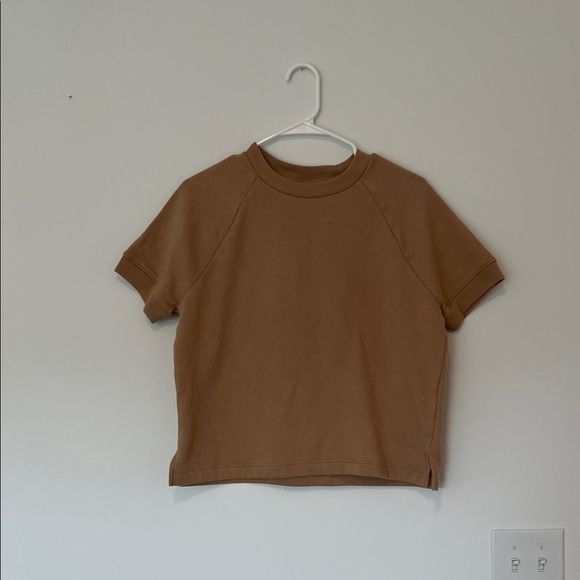 PINK Victoria's Secret Light Brown T-Shirt in a Sweatshirt Material Size XS - Picture 1 of 3